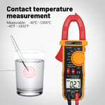 ECVV True RMS Digital AC/DC Clamp Meter 600A Multimeter Auto Range with Frequency Capacitance Temperature NCV Test Megohmmeter Data Hold