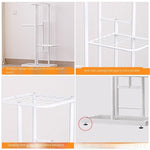 6 Pieces Flower Rack Pot Nordic Indoor Household Balcony Decoration Rack Iron Art Living Room Storage Layer Simple Multi-layer Hanging Rack Green Rose Rack White-5 Basin [height 82cm]
