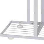 6 Pieces Flower Rack Pot Nordic Indoor Household Balcony Decoration Rack Iron Art Living Room Storage Layer Simple Multi-layer Hanging Rack Green Rose Rack White-5 Basin [height 82cm]