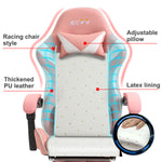 ECVV Gaming Chair Ergonomic Racing Style Recliner Chair Vibrating Massage Thickened PU Leather Latex Filling for E-sports Player Gaming Anchor