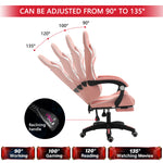 ECVV Gaming Chair Ergonomic Racing Style Recliner Chair Vibrating Massage Thickened PU Leather Latex Filling for E-sports Player Gaming Anchor