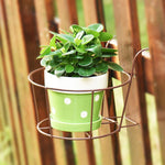 10 Pcs Iron Balcony Hanging Railing Flower Rack Wall Hanging Indoor Hanging Hanging Orchid Green Pineapple Flower Pot Rack Black (Bold With Bottom Net) Shoot 2 Shots And 3 Shots