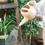 6 Pieces 4L Large Capacity Vegetable Watering Pot Long Mouth Flower Sprinkler Gardening Watering Pot Milk Yellow Small Fat Watering Pot