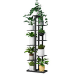 6 Pieces Flower Shelf Indoor Flower Pot Living Room Balcony Rack White Height: 80cm (4 Floors And 5 Pots)