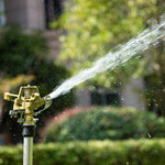 6 Pieces Agricultural Rocker Nozzle Automatic Rotation Lawn Greening 360 Degree Garden Sprinkler Irrigation Sprinkler Watering Artifact 4 Points