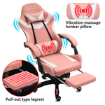 ECVV Gaming Chair Ergonomic Racing Style Recliner Chair Vibrating Massage Thickened PU Leather Latex Filling for E-sports Player Gaming Anchor