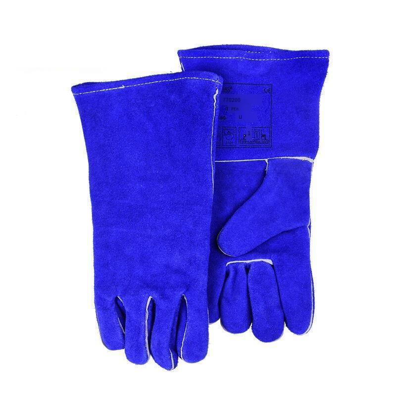 Electric Welding Gloves Electric Welding Gas Shielded Welding Gloves Welding High Temperature Resistant Fireproof Sweat Absorbing Real Cow Leather Heat Insulation Flame Retardant High Temperature Resistant Electric Welding Gloves