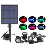 Solar Colorful Underwater Lamp Outdoor Waterproof Villa Courtyard Pool Rockery Flower Bed LED Lawn Landscape Solar Underwater Lamp 3 Lamp Caps