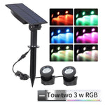 Solar Colorful Underwater Lamp Outdoor Waterproof Villa Courtyard Pool Rockery Flower Bed LED Lawn Landscape Solar Underwater Lamp 3 Lamp Caps