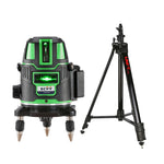 ECVV 2 Lines Green Laser Level and 1.5M Slash Mode Tripod Self-leveling Cross Marking Instrument 1.5M Aluminum Alloy Tripod with 180 Degree Adapter