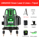 ECVV 2 Lines Green Laser Level and 1.5M Slash Mode Tripod Self-leveling Cross Marking Instrument 1.5M Aluminum Alloy Tripod with 180 Degree Adapter