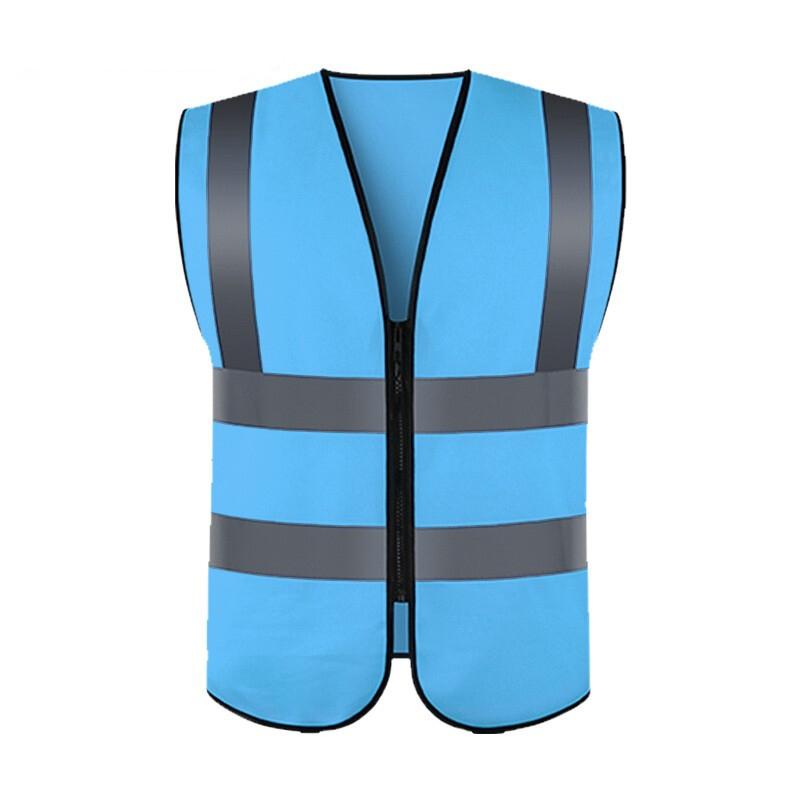 10 Pieces High Visibility Safety Vest with Zipper Construction Work Vest Breathable Lightweight Reflective Running Vest