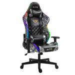 ECVV Gaming Chairs with RGB LED Adjustable Reclining Back Oil-waxed Leather Oversized Design Rocking Chair Suitable for Gamers Game Anchors