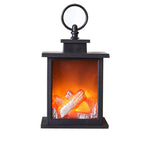 Flame Lamp Simulation Charcoal LED Fireplace Lamp Portable Hanging Light Lantern Retro