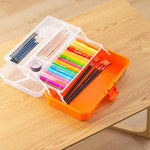 Deli 10 Pieces Art Toolbox 13" Orange Tool Box Toolkit DL432013B