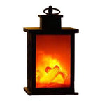 Flame Lamp Simulation Charcoal LED Fireplace Lamp Portable Hanging Light Lantern Retro