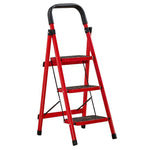 Red Ladder Folding Ladder Multi Function Ladder Thickened Miter Ladder Portable Multi Purpose Storage Ladder Four Step Ladder 142cm