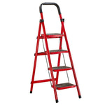 Red Ladder Folding Ladder Multi Function Ladder Thickened Miter Ladder Portable Multi Purpose Storage Ladder Three Step Ladder 110cm