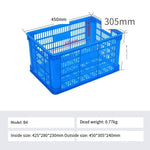 6 Pieces Plastic Basket Turnover Basket Rectangular Thickened Fruits Large Vegetables Wholesale Frame Logistics Turnover Box 450 * 305 * 240mm Blue