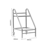 Library Book Ladder With Oversized Steps Warehouse Shelf Climbing Ladder Supermarket Shelf Picking Ladder Commercial Ladder Two Step Book Ladder Gray