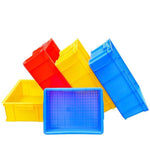 Turnover Box Thickened Rectangular Plastic Frame Tool Box Material Box Screw Box Accessories Box Plastic Box Parts Box Blue 27 × Box 520 * 380 * 205mm