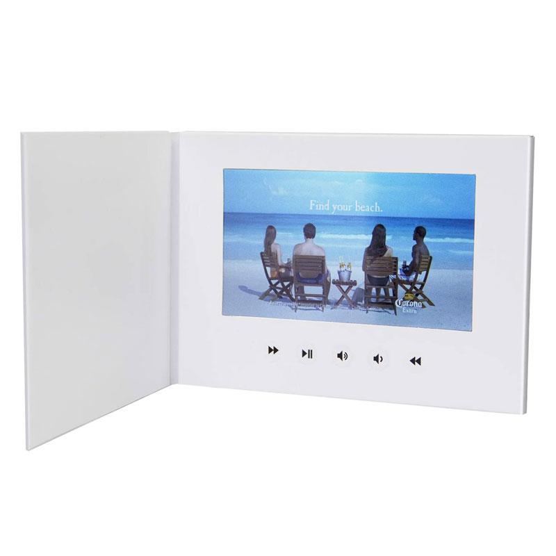 LuguLake 7" Video Greeting Card Video Brochure LCD Screen Digital Brochures for Father's Day Christmas Anniversary White