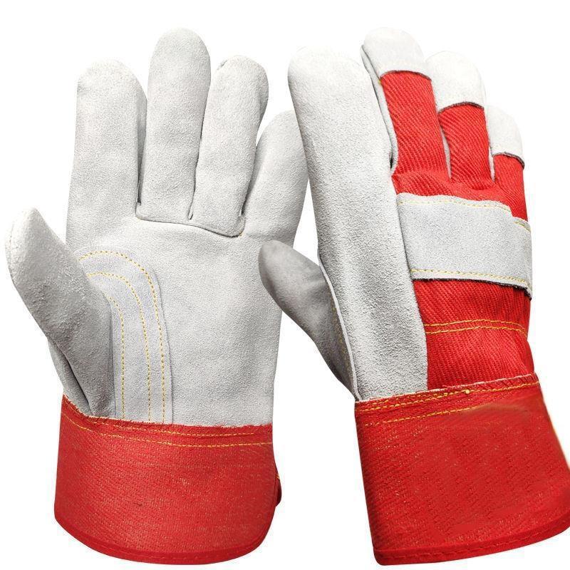 10 Pairs Welder's Special Soft Leather Welding Gloves Anti Scalding And Wear Resistant Pure Cow Leather Heat Insulation And High Temperature Resistant Welding Gloves Short Full Hand Seamless