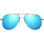 NALANDA Blue Polarized Aviator Sunglasses UV400 Mirrored Lens Metal Frame, Double Bridges Mens Womens Glasses For Outdoor Travel Driving Daily Use