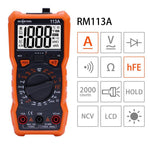 RICHMETERS NCV Digital Multimeter 600V AC/DC Voltage Meter 6000 Counts Auto Ranging Flash Back Light Large Screen