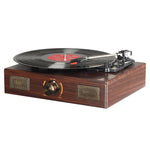 LuguLake Vinyl Record Player Turntable Vintage Phonograph with Retro Wooden Finish (Piano Baking Varnish)