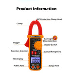 ECVV True RMS Digital Clamp Meter Multimeter Auto Range 600 AMP AC, AC/DC Voltage, Frequency, Capacitance, Resistance, NCV Test Megohmmeter, Data Hold